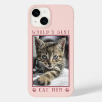World's Best Cat Mum Paw Prints Photo Rose Gold