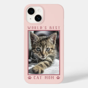 World's Best Cat Mum Paw Prints Photo Rose Gold Case-Mate iPhone 14 Case