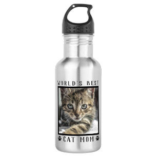 World's Best Cat Mum Pet Photo Paw Prints 532 Ml Water Bottle