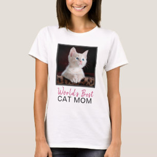 World's Best Cat Mum Square Cat Photo T-Shirt