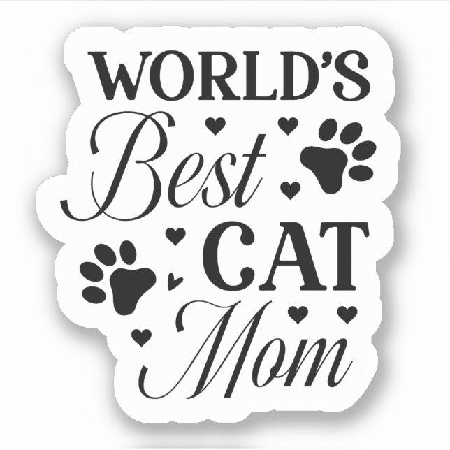 World's Best Cat Mum Sticker (Front)