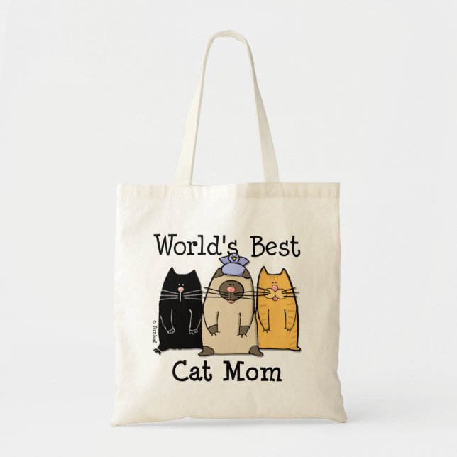 World's Best Cat Mum Tote Bag (Front)