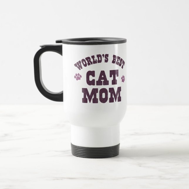 World's Best Cat Mum Travel Mug (Left)