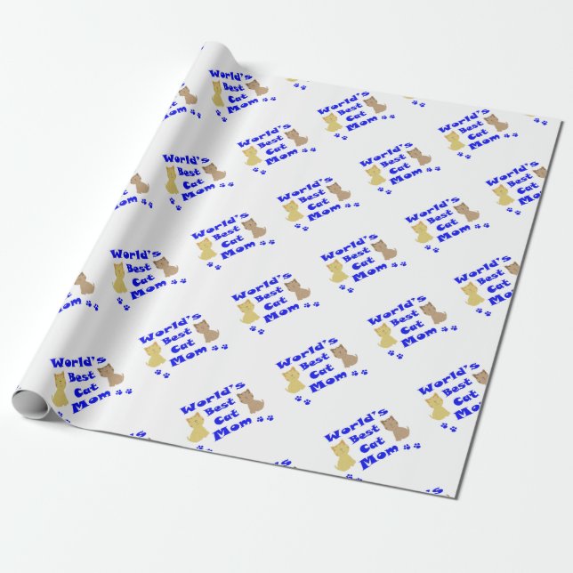 World's Best Cat Mum Wrapping Paper (Unrolled)
