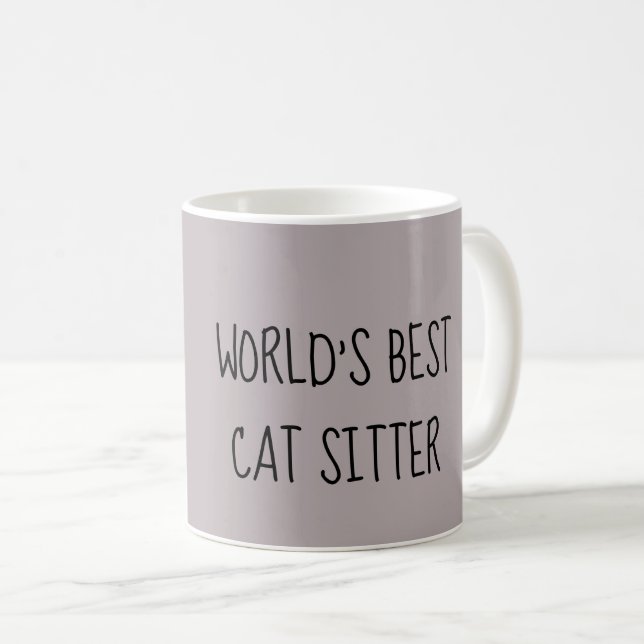 Worlds best cat sitter mug (cat on back) (Front Right)