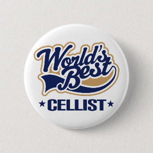 World's Best Cellist Music Gift 6 Cm Round Badge