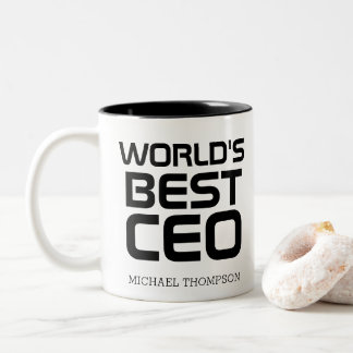World's Best CEO Personalised Gift for CEO Boss Two-Tone Coffee Mug