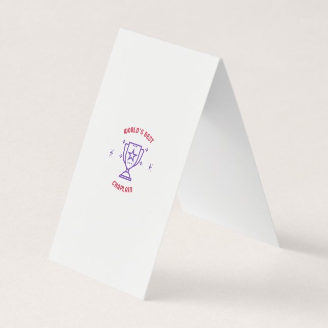 World's best chaplain business card (Front)