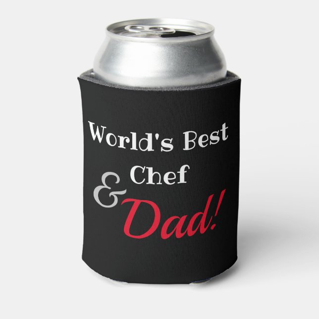 World's Best Chef & Dad Can Cooler (Can Back)