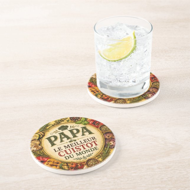 World's Best Chef Dad Coaster (Side)
