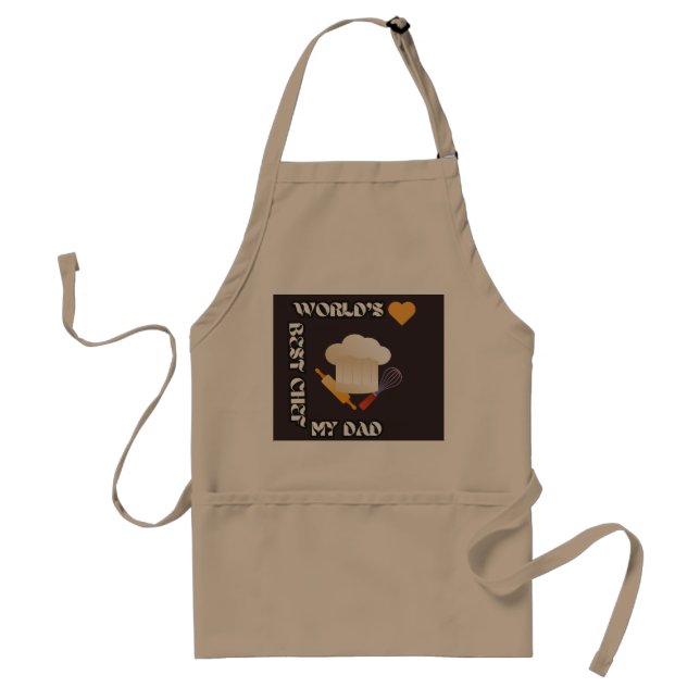 World's Best Chef My Dad Khaki  Adult Apron (Front)