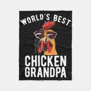 Worlds Best Chicken Grandpa Hen Chicken Lover Fleece Blanket