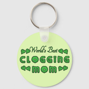 World's Best Clogging Mum Green Key Ring