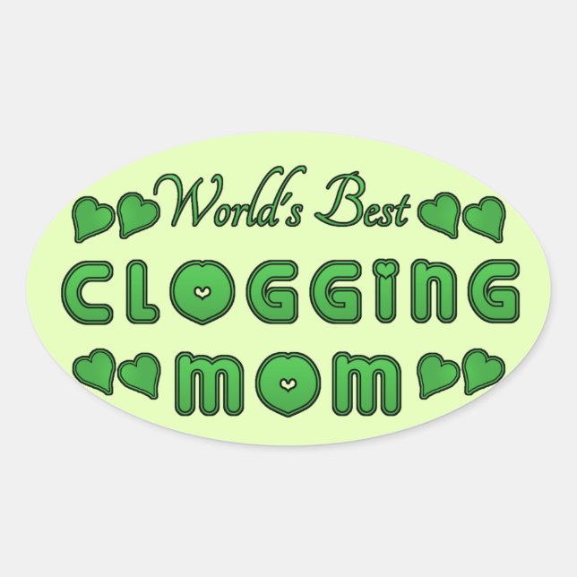 World's Best Clogging Mum Green Oval Sticker (Front)