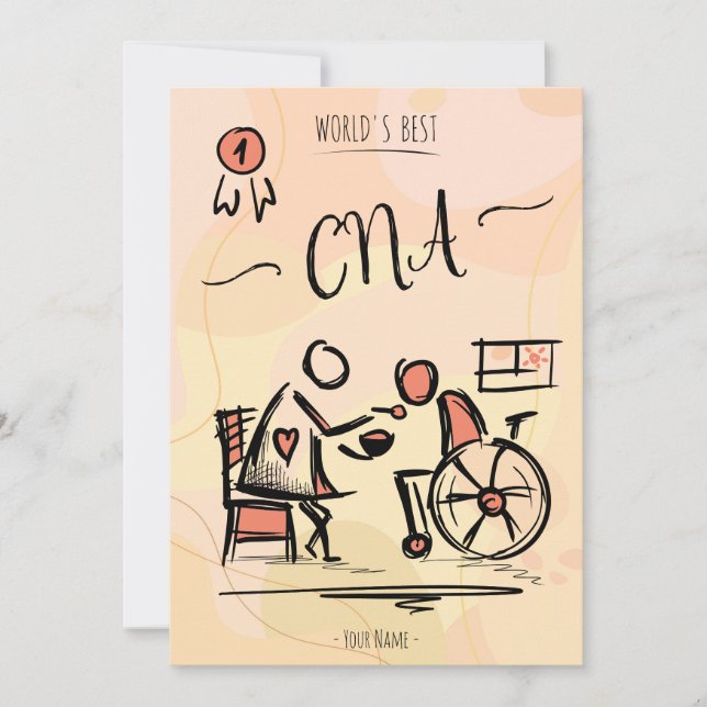 World's Best CNA - Certified Nurse Assistant Gift Invitation (Front)