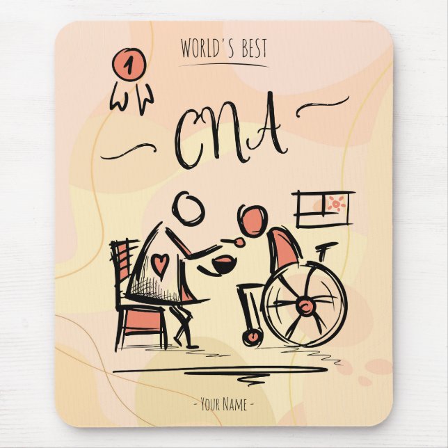 World's Best CNA - Certified Nurse Assistant Gift Mouse Mat (Front)