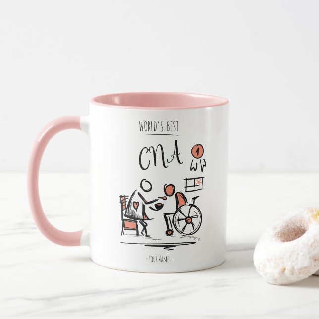 World's Best CNA - Certified Nurse Assistant Gift Mug (With Donut)