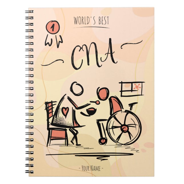 World's Best CNA - Certified Nurse Assistant Gift Notebook (Front)