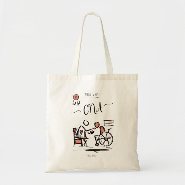 World's Best CNA - Certified Nurse Assistant Gift Tote Bag (Front)
