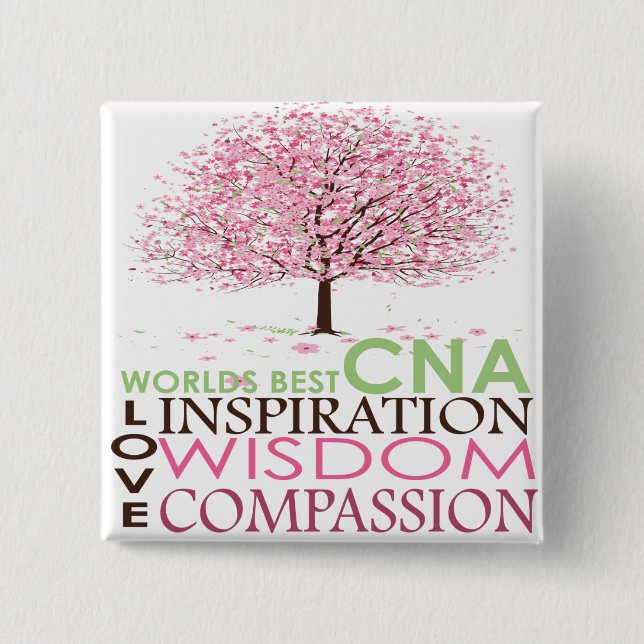 World's Best CNA Gifts 15 Cm Square Badge (Front)