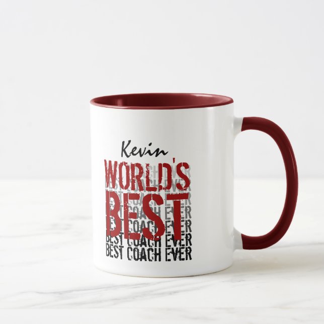 World's Best Coach Modern Grunge Design Mug (Right)