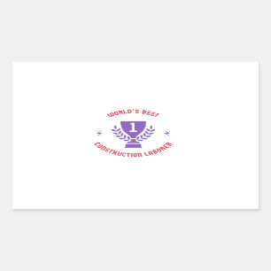 World's best construction laborer rectangular sticker