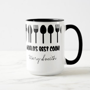 World's Best Cook Custom Name Black Mug