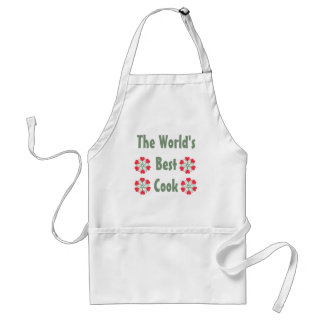 World's Best Cook Six Red Hearts Flower Apron