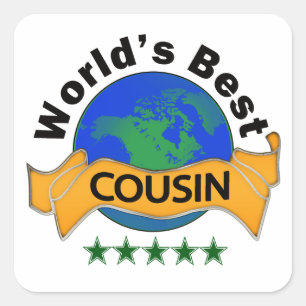 World's Best Cousin Square Sticker
