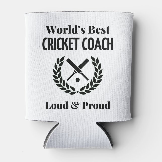 World's best cricket coach can cooler (Front)