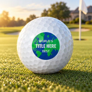 Worlds Best Custom Title Globe Golf Balls