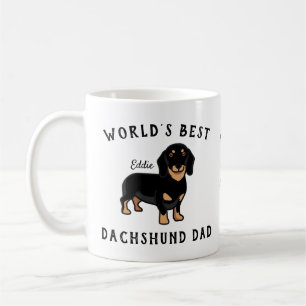 World's Best Dachshund Dad Personalised Dog Name Coffee Mug
