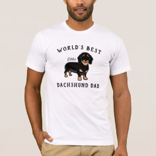 World's Best Dachshund Dad Personalised Dog's Name T-Shirt