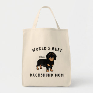 World's Best Dachshund Mum Personalised Dog Name Tote Bag