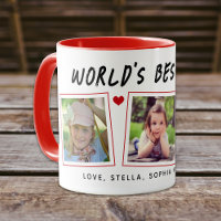 World's Best Dad 3 Kids Photos Mug