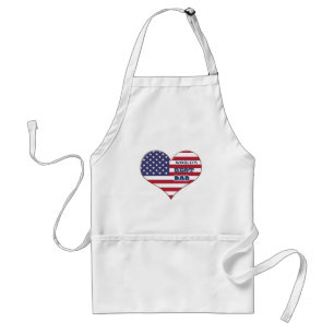 World's Best Dad American Flag Heart Standard Apron