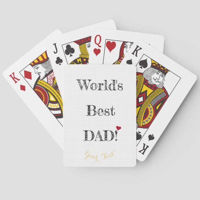 Worlds Best Dad Birthday Christmas Fathers Day Playing Cards (Back)