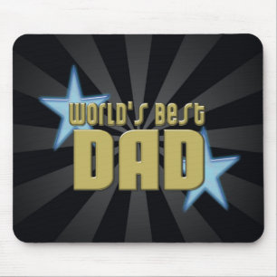 World's Best Dad Black/Gold Cool Father's Day Mouse Mat