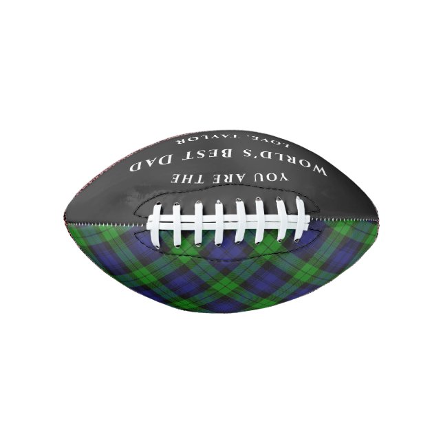 World's Best Dad Black Watch Tartan Plaid American Football (Front)