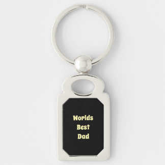 Worlds Best Dad Black &White Metal Keychain