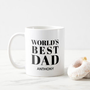 Worlds Best Dad Bold Typography Personalised Coffee Mug