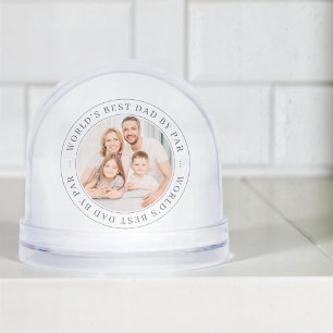 World's Best Dad By Par Classic Simple Photo Snowglobe