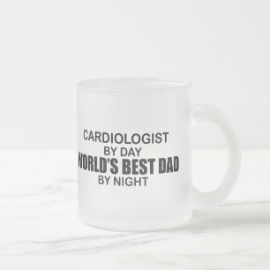 World's Best Dad - Cardiologist Frosted Glass Coffee Mug