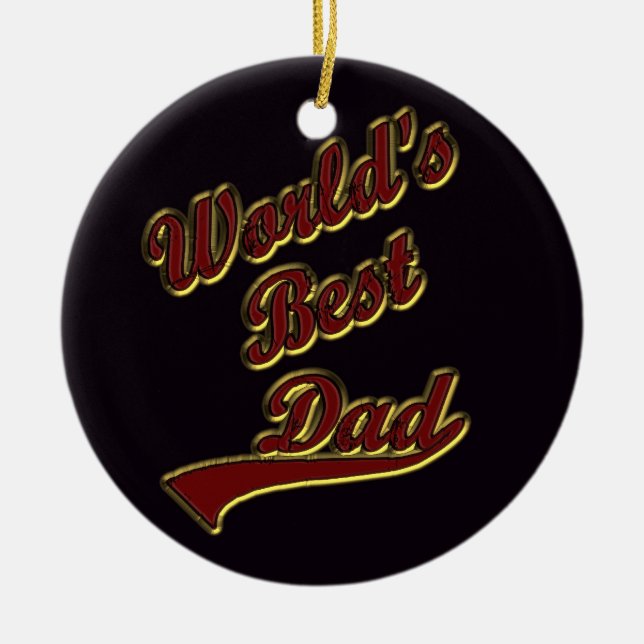 World's Best Dad Ceramic Tree Decoration (Front)