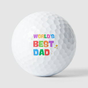 World's Best Dad Colourful Golf Balls