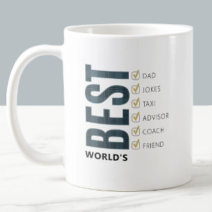 Worlds Best Dad Customisable Checklist Coffee Mug