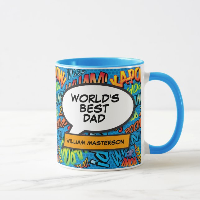 World's Best Dad, Daddy, Father Comic Book Mug (Right)
