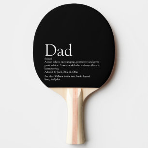 World's Best Dad Daddy Father Definition Black Ping Pong Paddle