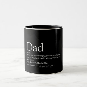 World's Best Dad Daddy Father Definition Black Two-Tone Coffee Mug