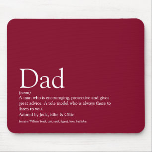 World's Best Dad Daddy Father Definition Burgundy Mouse Mat
